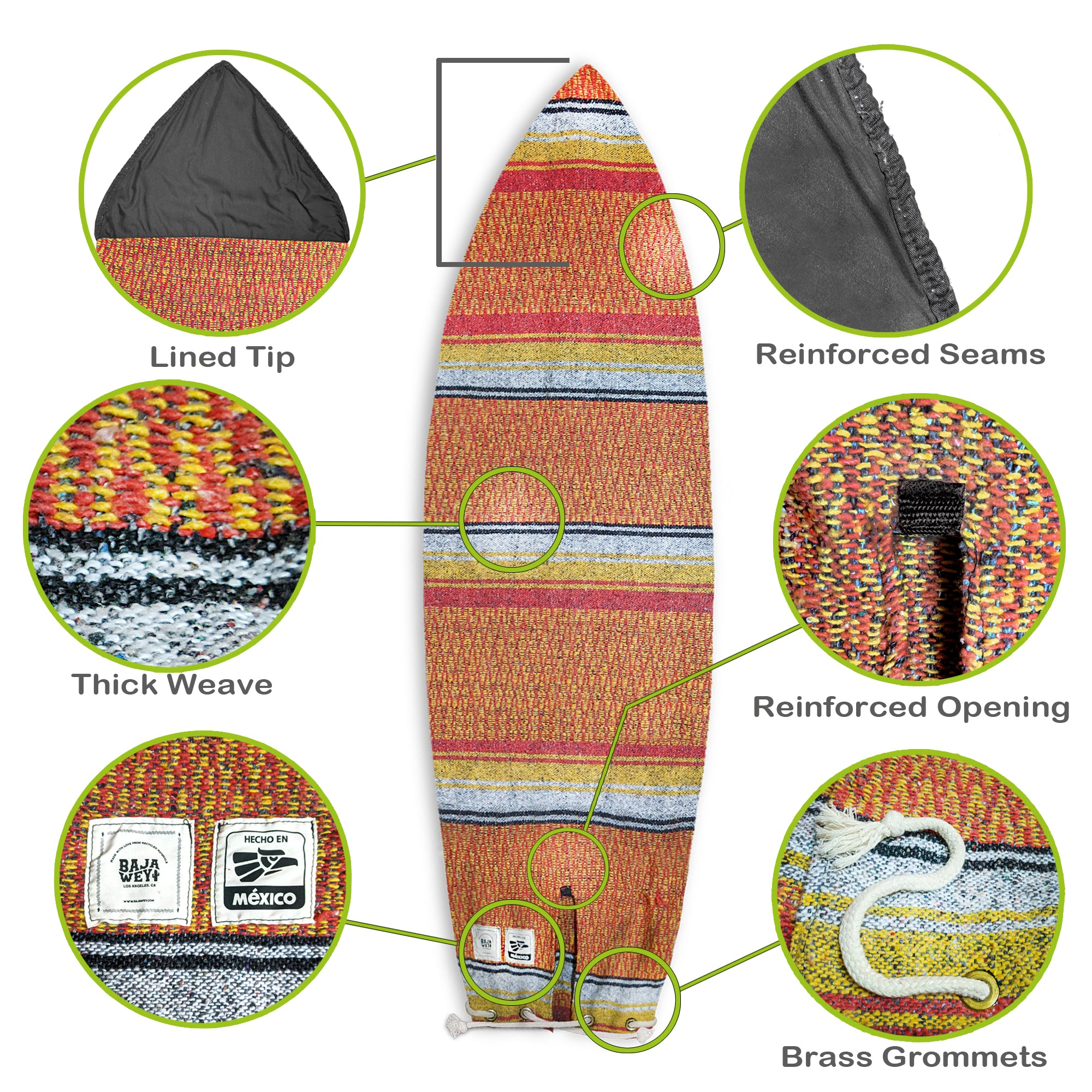 cool surfboard sock woven handmade quality board bag