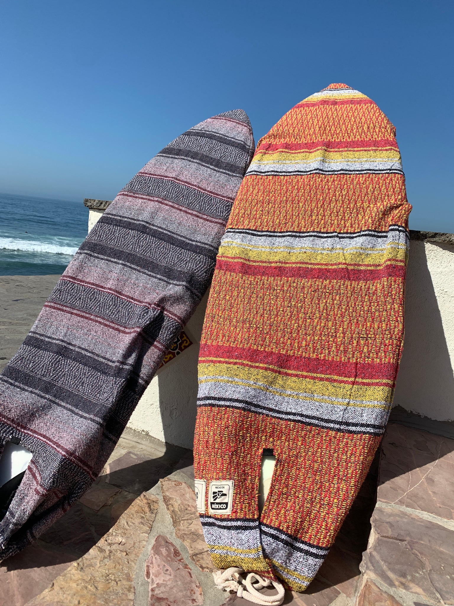 orange and purple cool surfboard socks board bag canvas